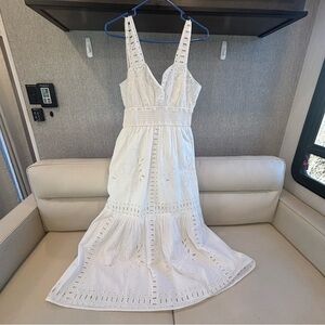 Rails The Fawn White Eyelet Maxi Dress with Smocked Waistband